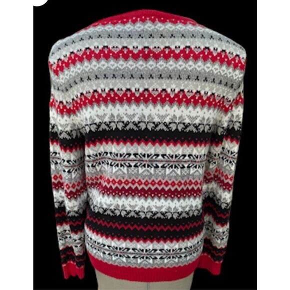 Crystal Kobe Classic Cardigan RedBlack/Gray Size M Ski Vacation Holidays - Picture 4 of 9